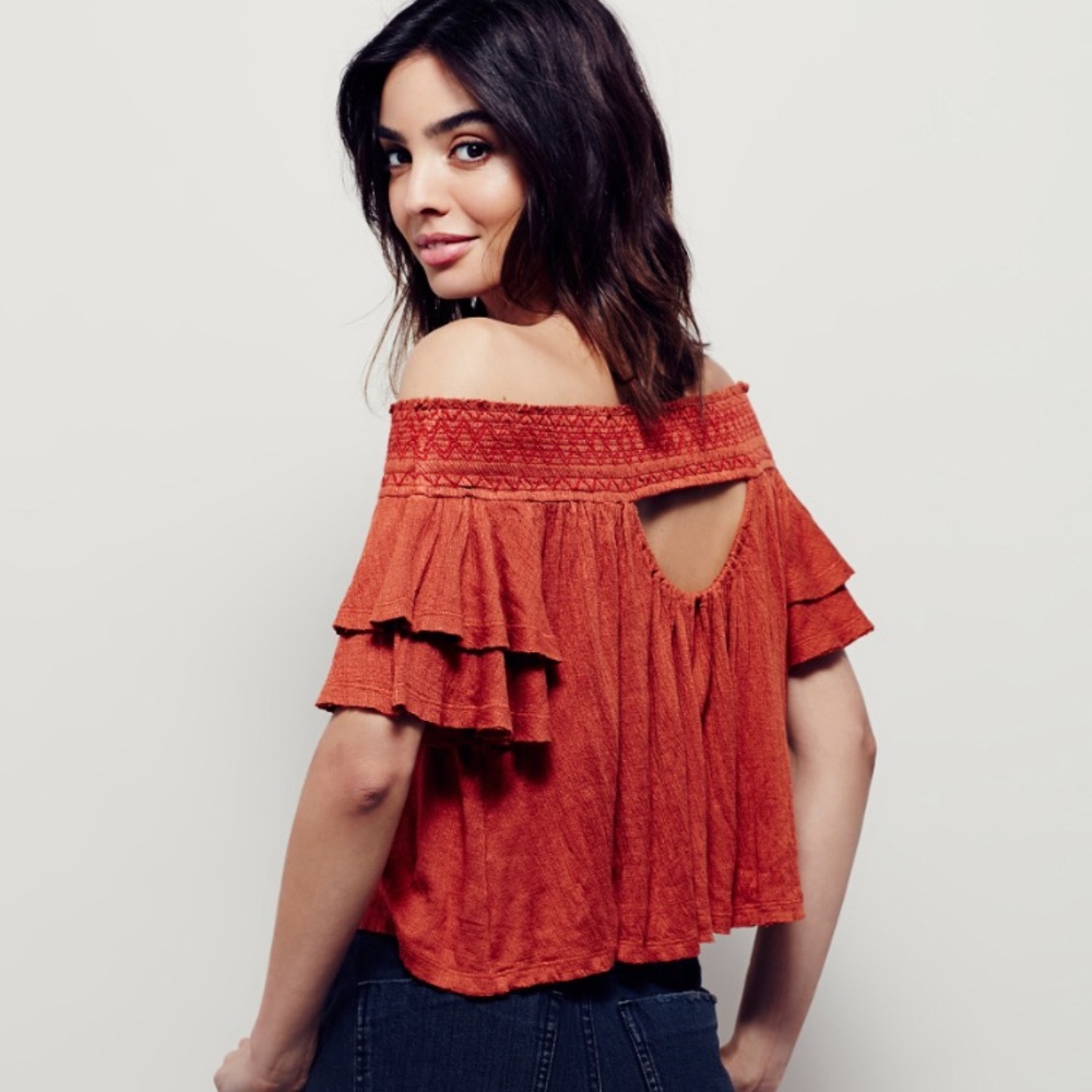 NWT Free People Santorini Off the Shoulder Tee